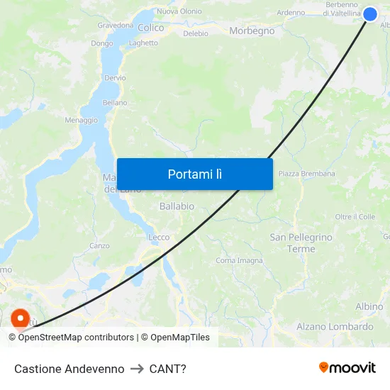 Castione Andevenno to CANT? map