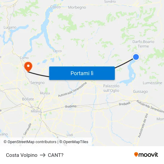 Costa Volpino to CANT? map