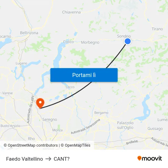 Faedo Valtellino to CANT? map