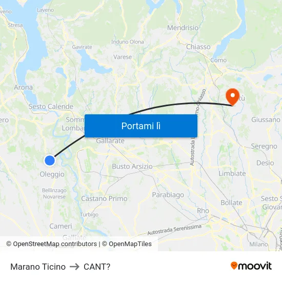 Marano Ticino to CANT? map