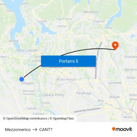 Mezzomerico to CANT? map