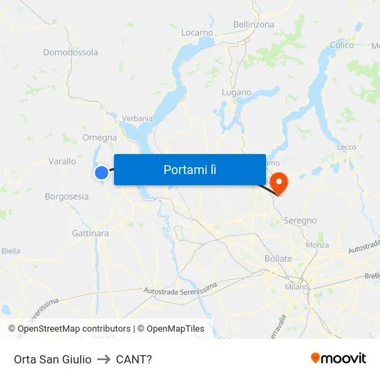 Orta San Giulio to CANT? map