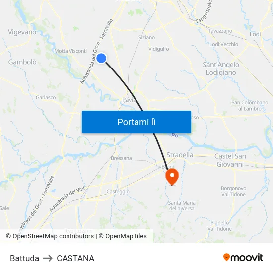 Battuda to CASTANA map