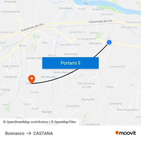 Bosnasco to CASTANA map