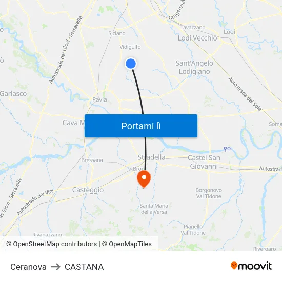 Ceranova to CASTANA map