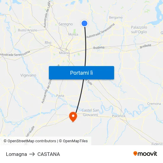 Lomagna to CASTANA map
