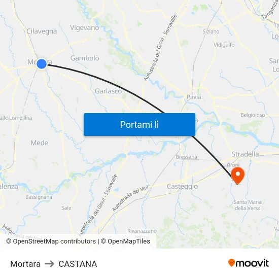 Mortara to CASTANA map