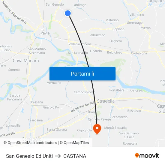 San Genesio Ed Uniti to CASTANA map