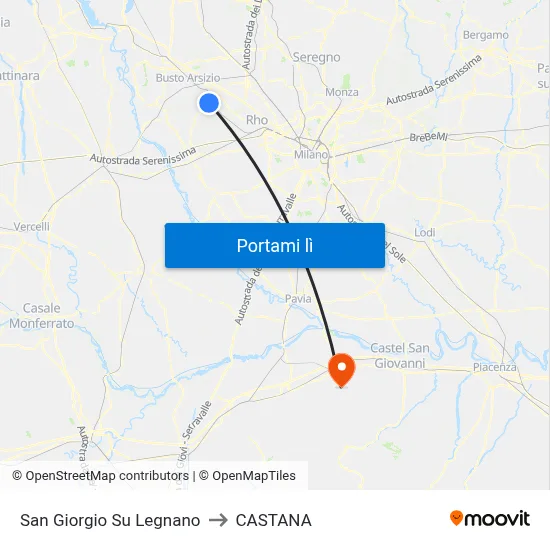 San Giorgio Su Legnano to CASTANA map