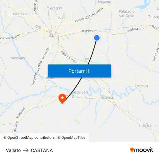 Vailate to CASTANA map