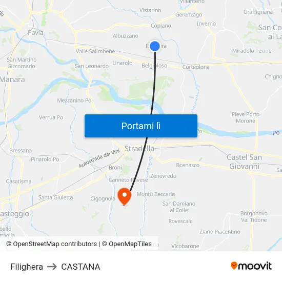 Filighera to CASTANA map