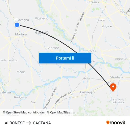 ALBONESE to CASTANA map
