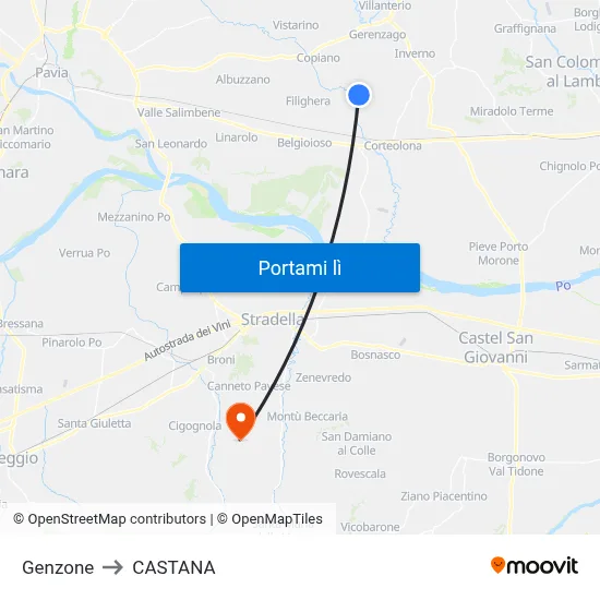 Genzone to CASTANA map