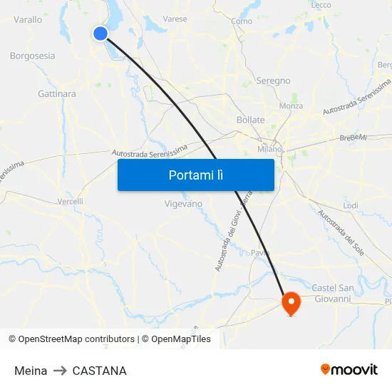 Meina to CASTANA map