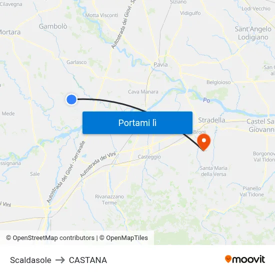 Scaldasole to CASTANA map