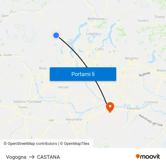 Vogogna to CASTANA map