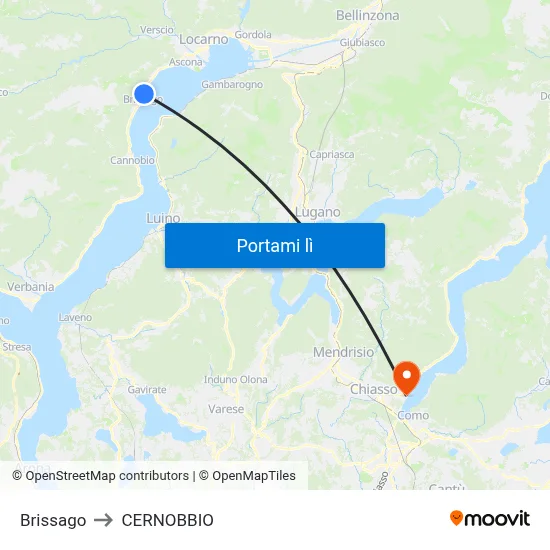 Brissago to CERNOBBIO map