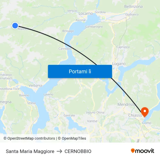 Santa Maria Maggiore to CERNOBBIO map