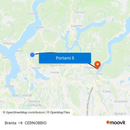 Brenta to CERNOBBIO map
