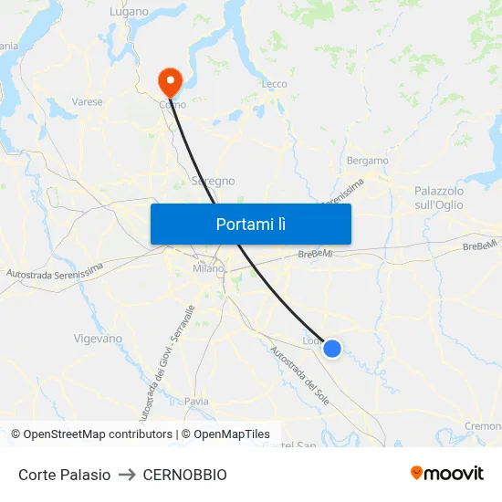 Corte Palasio to CERNOBBIO map