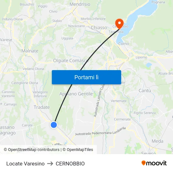 Locate Varesino to CERNOBBIO map