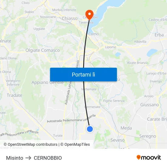 Misinto to CERNOBBIO map