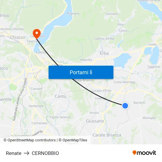 Renate to CERNOBBIO map