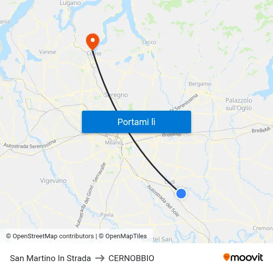 San Martino In Strada to CERNOBBIO map