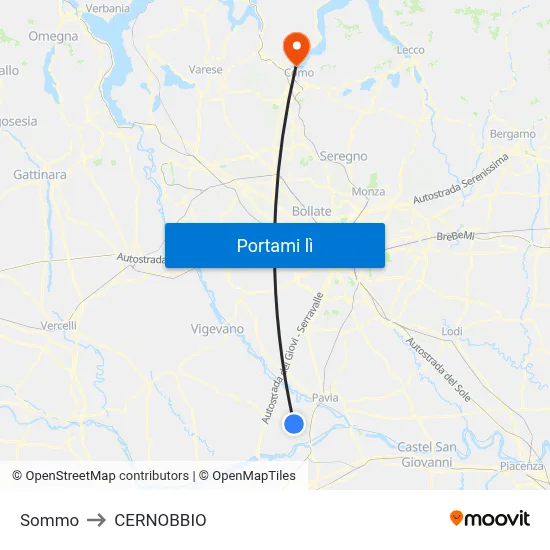 Sommo to CERNOBBIO map