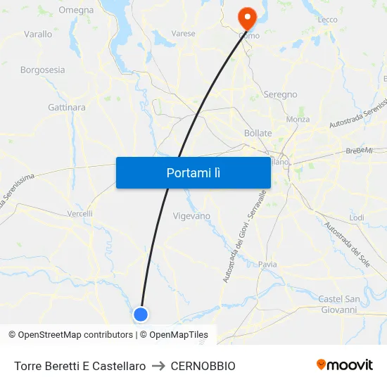 Torre Beretti E Castellaro to CERNOBBIO map