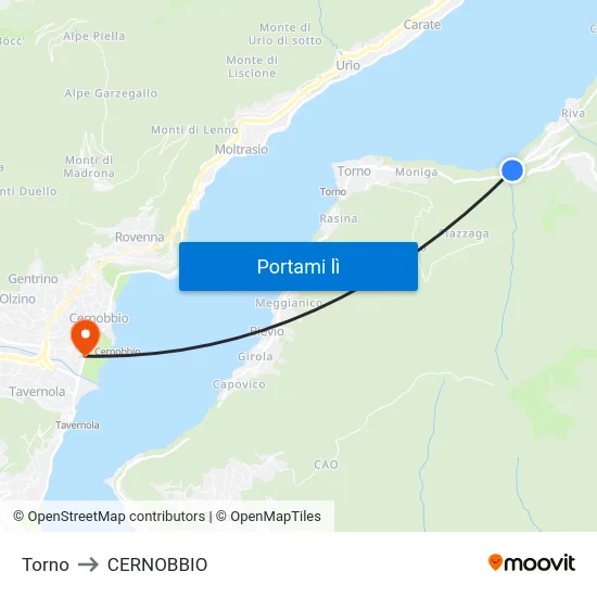 Torno to CERNOBBIO map