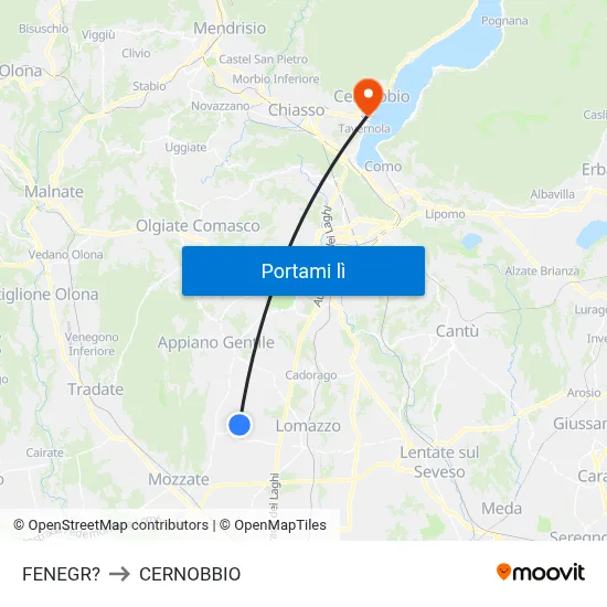 FENEGR? to CERNOBBIO map