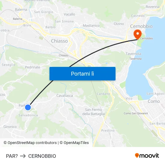 PAR? to CERNOBBIO map