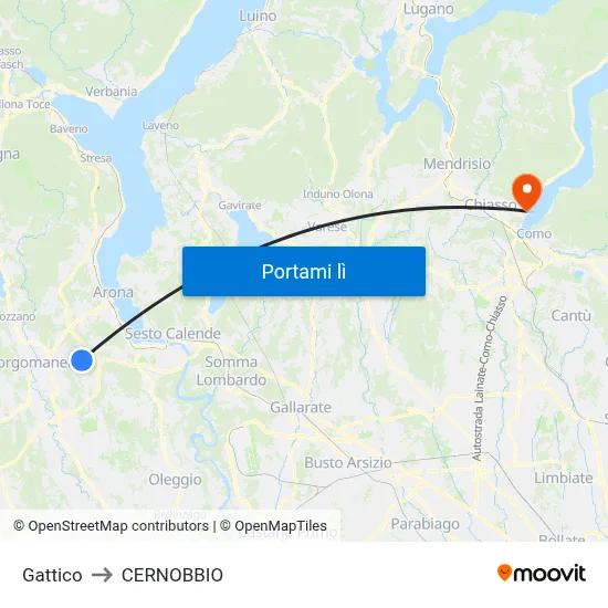 Gattico to CERNOBBIO map