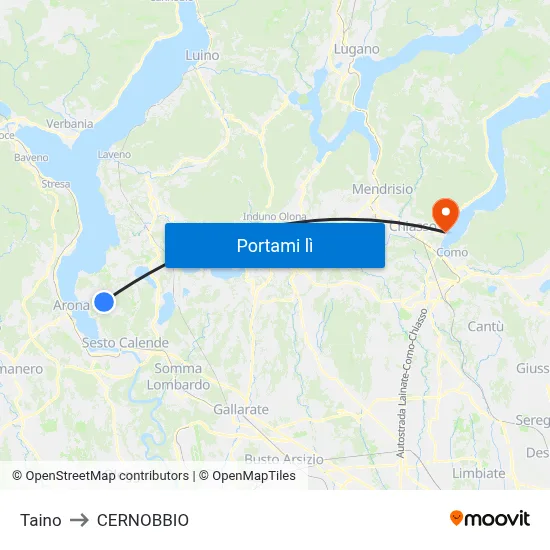 Taino to CERNOBBIO map