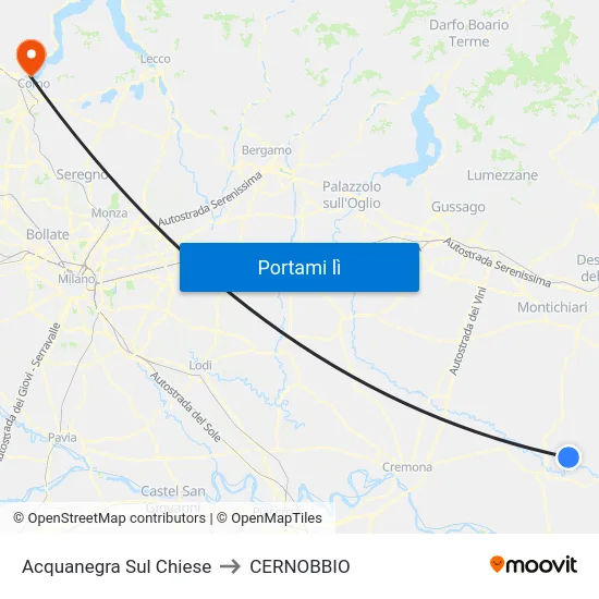 Acquanegra Sul Chiese to CERNOBBIO map