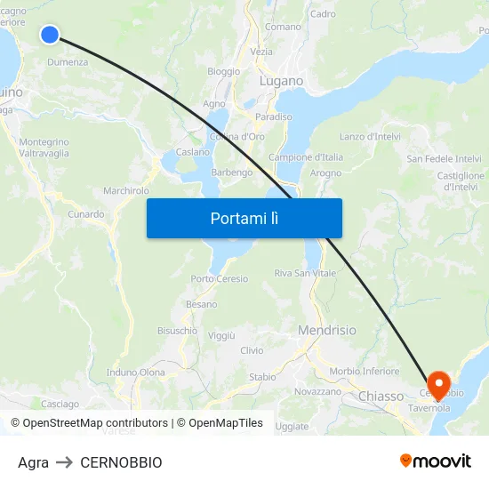 Agra to CERNOBBIO map