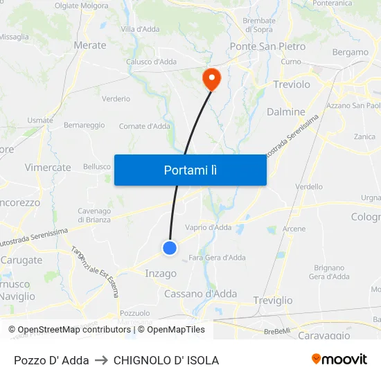 Pozzo D' Adda to CHIGNOLO D' ISOLA map