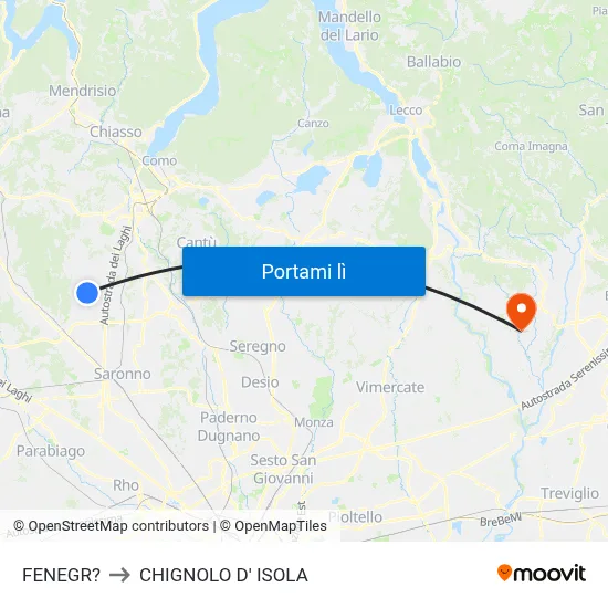 FENEGR? to CHIGNOLO D' ISOLA map