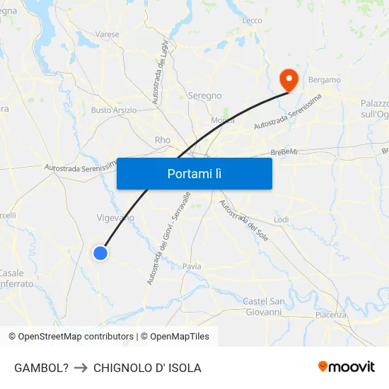 GAMBOL? to CHIGNOLO D' ISOLA map