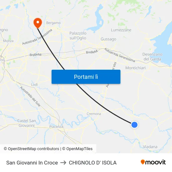 San Giovanni In Croce to CHIGNOLO D' ISOLA map