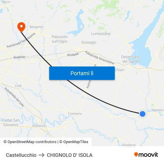 Castellucchio to CHIGNOLO D' ISOLA map