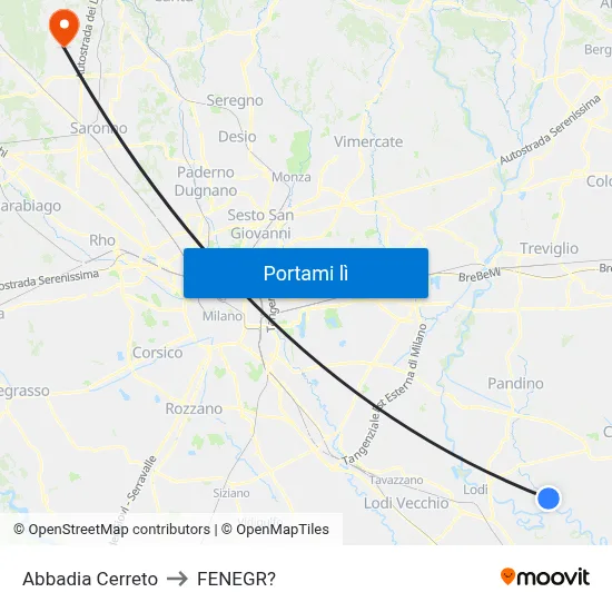 Abbadia Cerreto to FENEGR? map