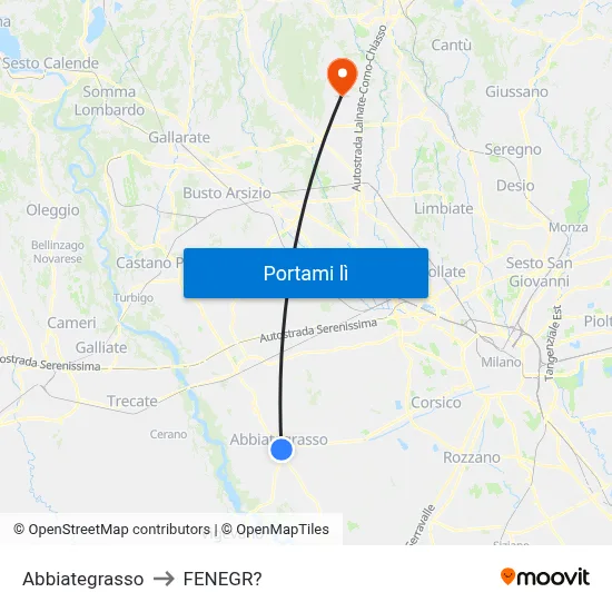 Abbiategrasso to FENEGR? map