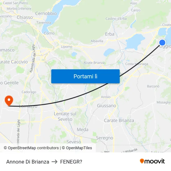 Annone Di Brianza to FENEGR? map