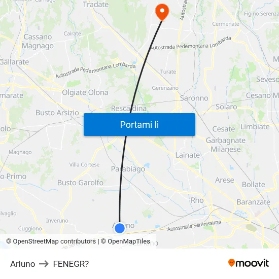 Arluno to FENEGR? map