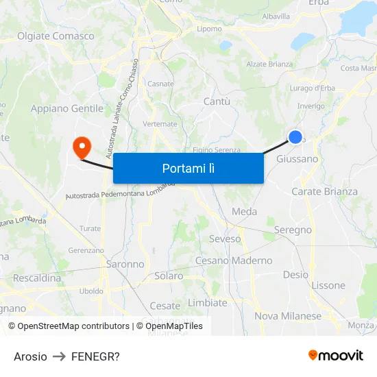 Arosio to FENEGR? map