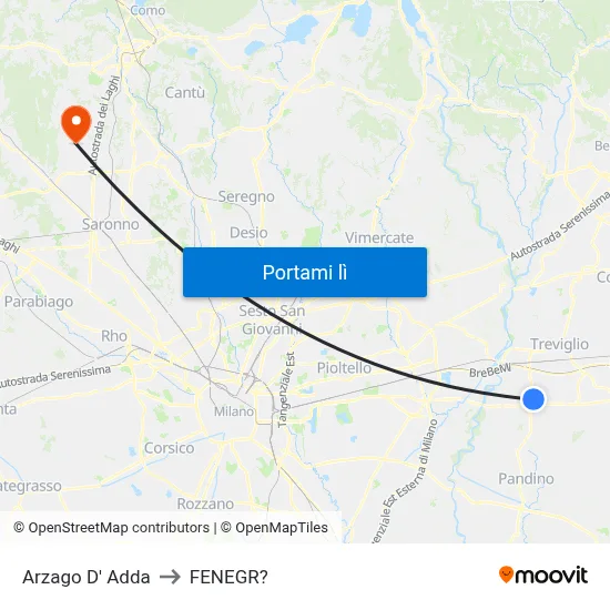 Arzago D' Adda to FENEGR? map