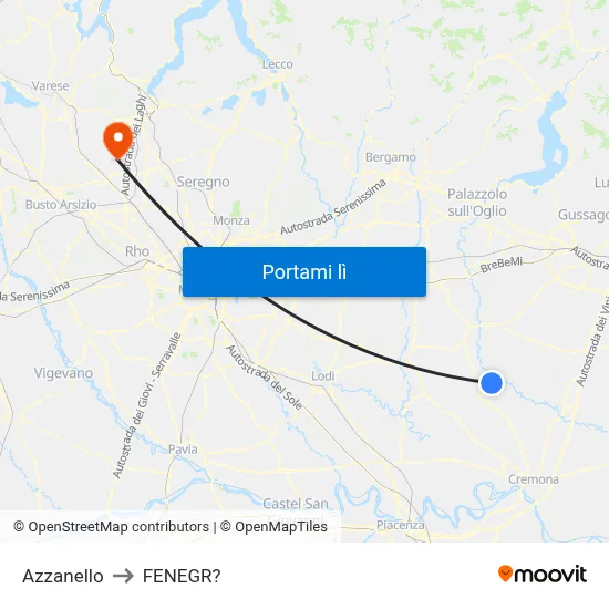 Azzanello to FENEGR? map