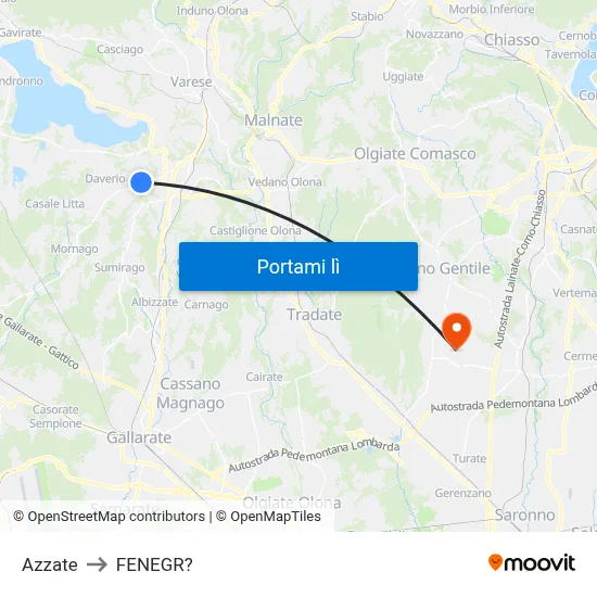 Azzate to FENEGR? map
